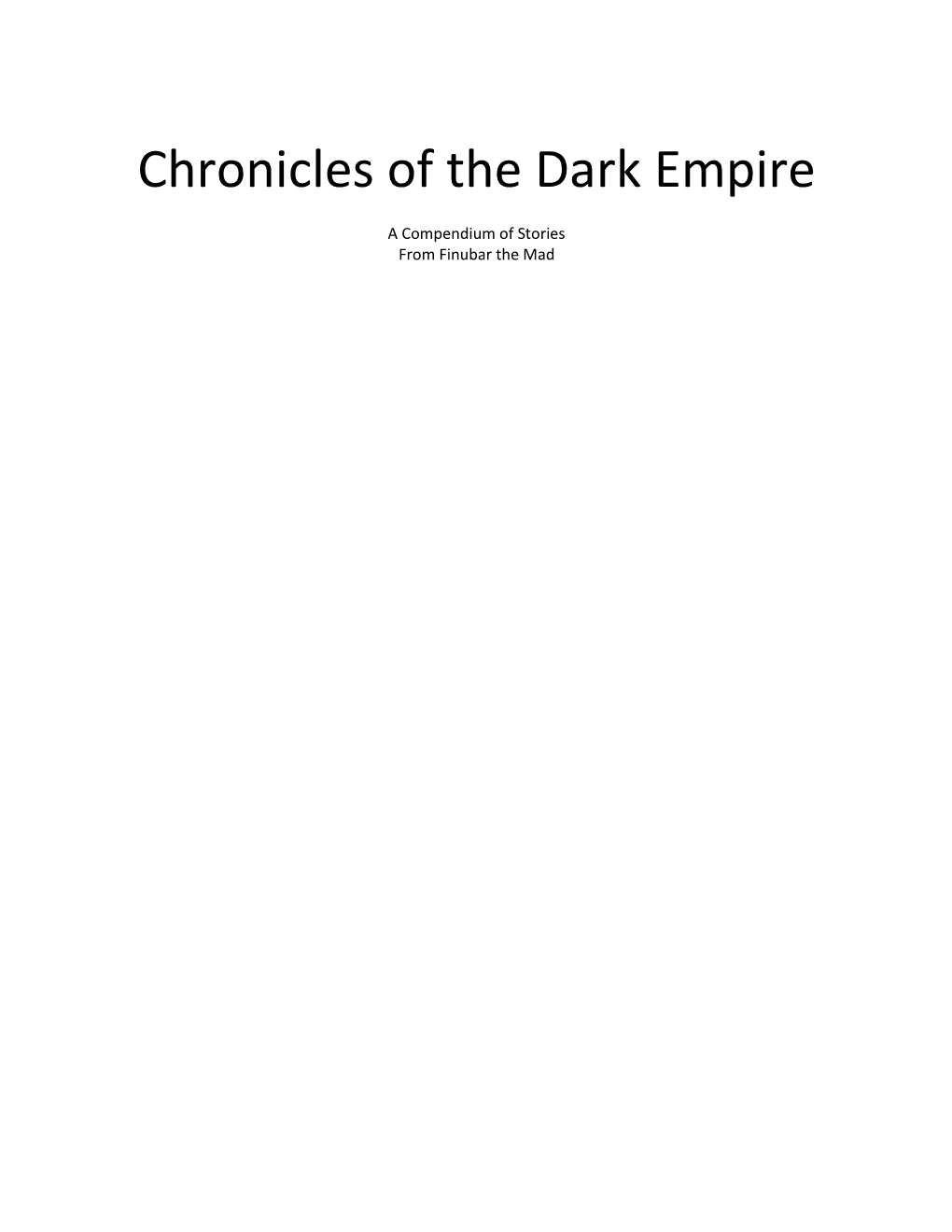 Chronicles of the Dark Empire