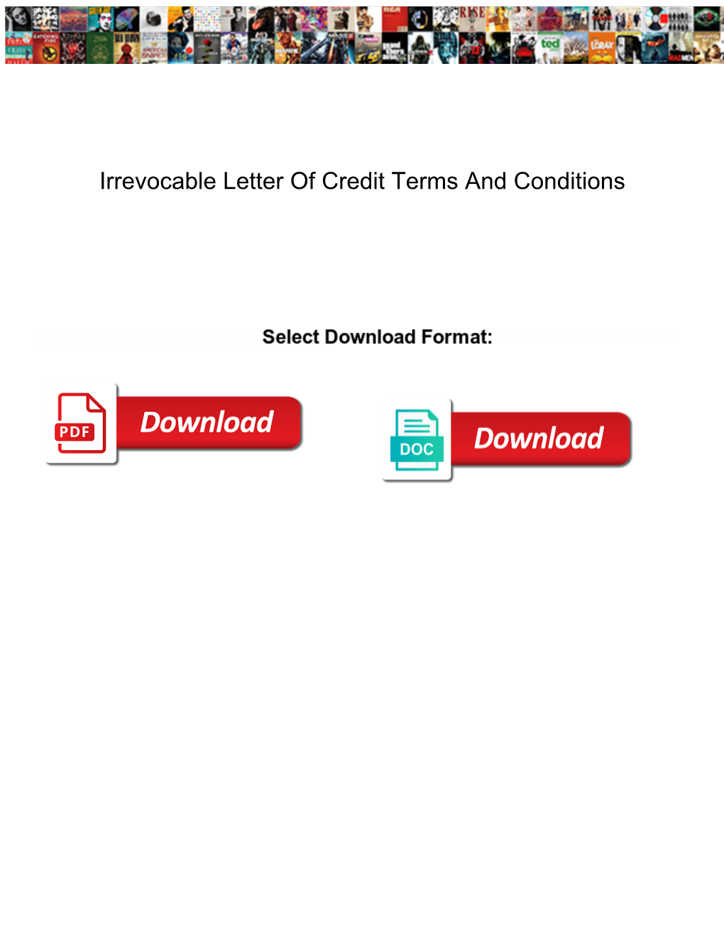 Irrevocable Letter of Credit Terms and Conditions