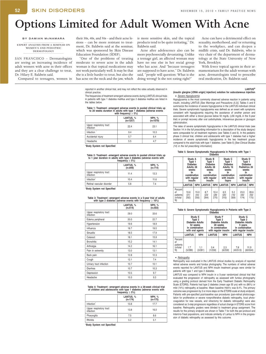 Options Limited for Adult Women with Acne