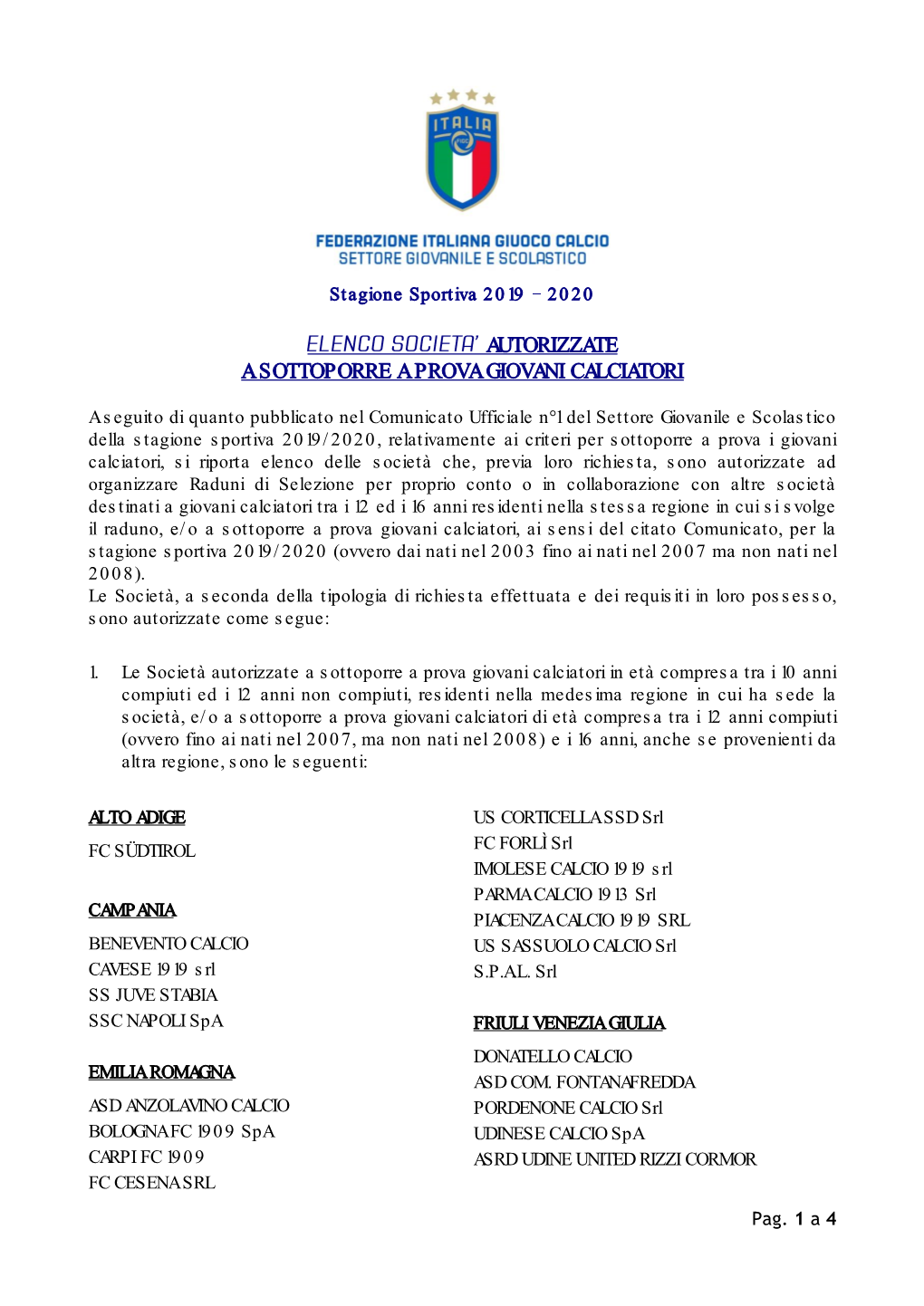 Scuole Di Calcio Qualificate