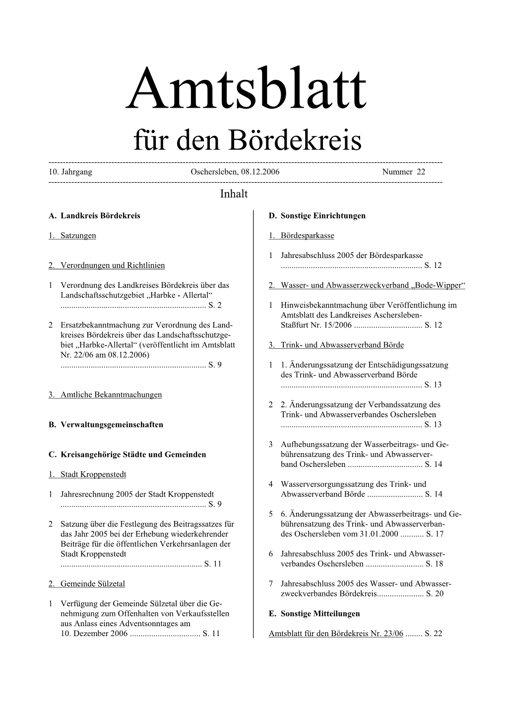 Für Den Bördekreis ------10