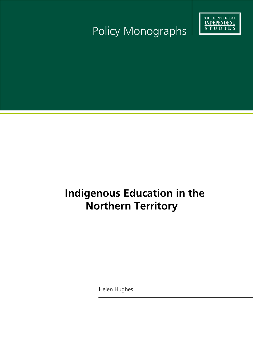 Indigenous Education in the Northern Territory