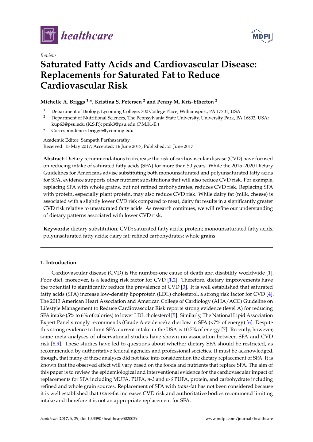 Replacements for Saturated Fat to Reduce Cardiovascular Risk