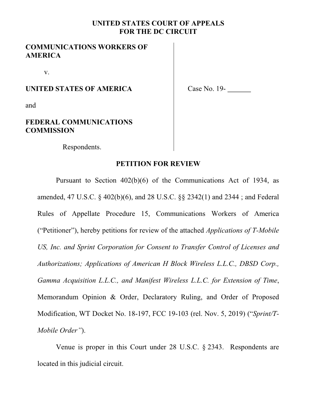 Filed a Petition for Declaratory Ruling to Permit Foreign Ownership in Excess of the Statutory Benchmark Under Section 310(B) of the Act.3 2