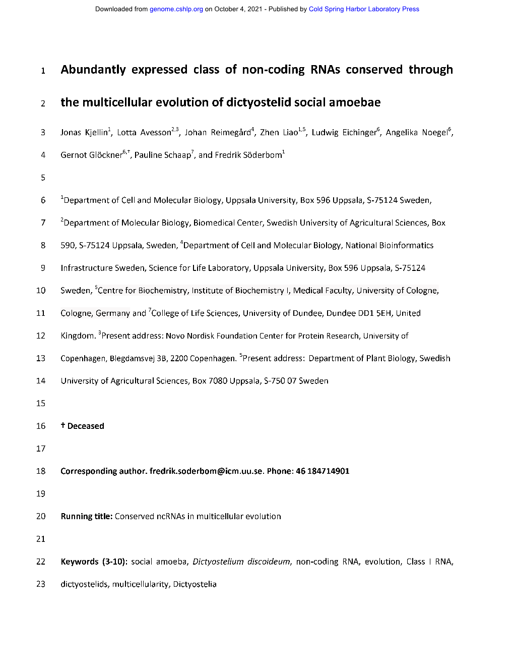 The Multicellular Evolution of Dictyostelid Social Amoebae