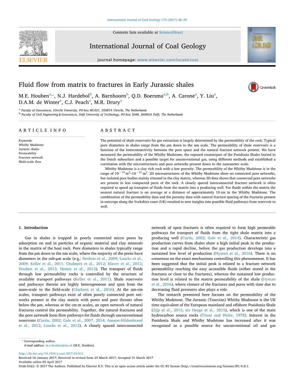 Fluid Flow from Matrix to Fractures in Early Jurassic Shales