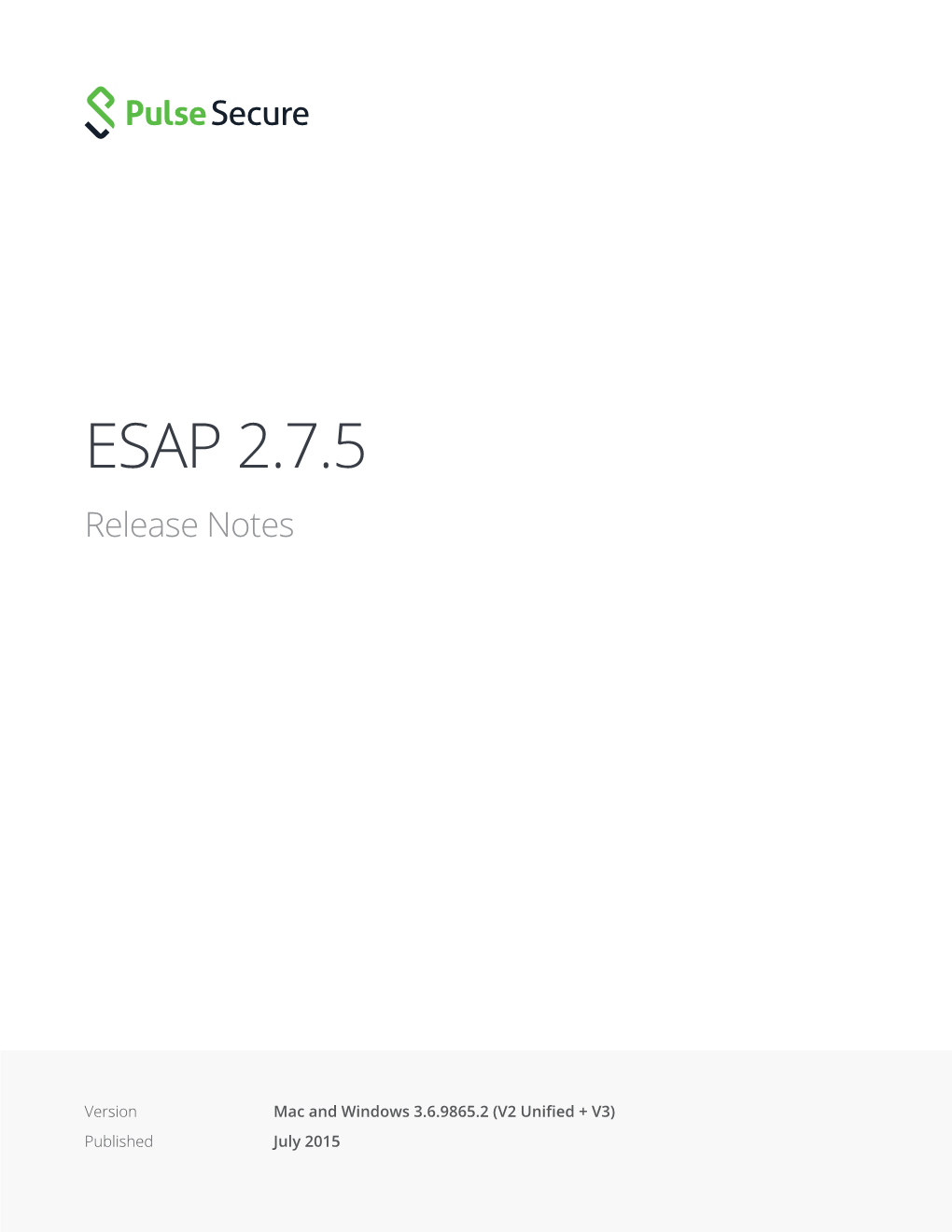 ESAP 2.7.5 Release Notes