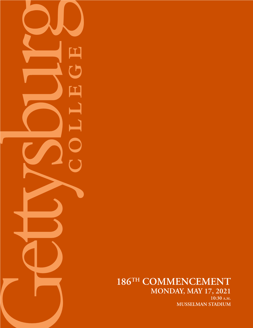 186Th Commencement Program