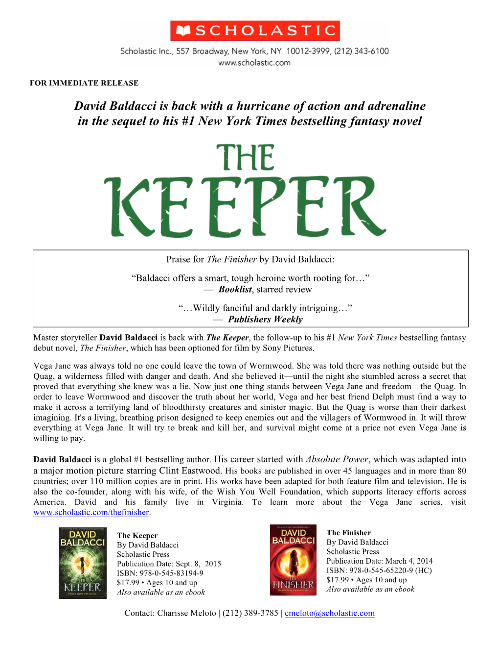 The Keeper Press Release