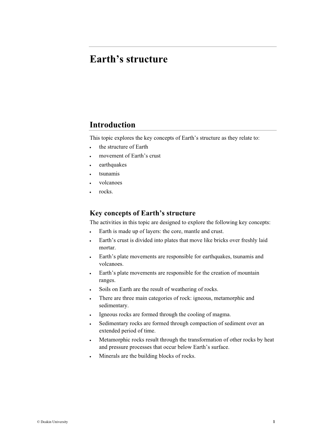 Earth's Structure