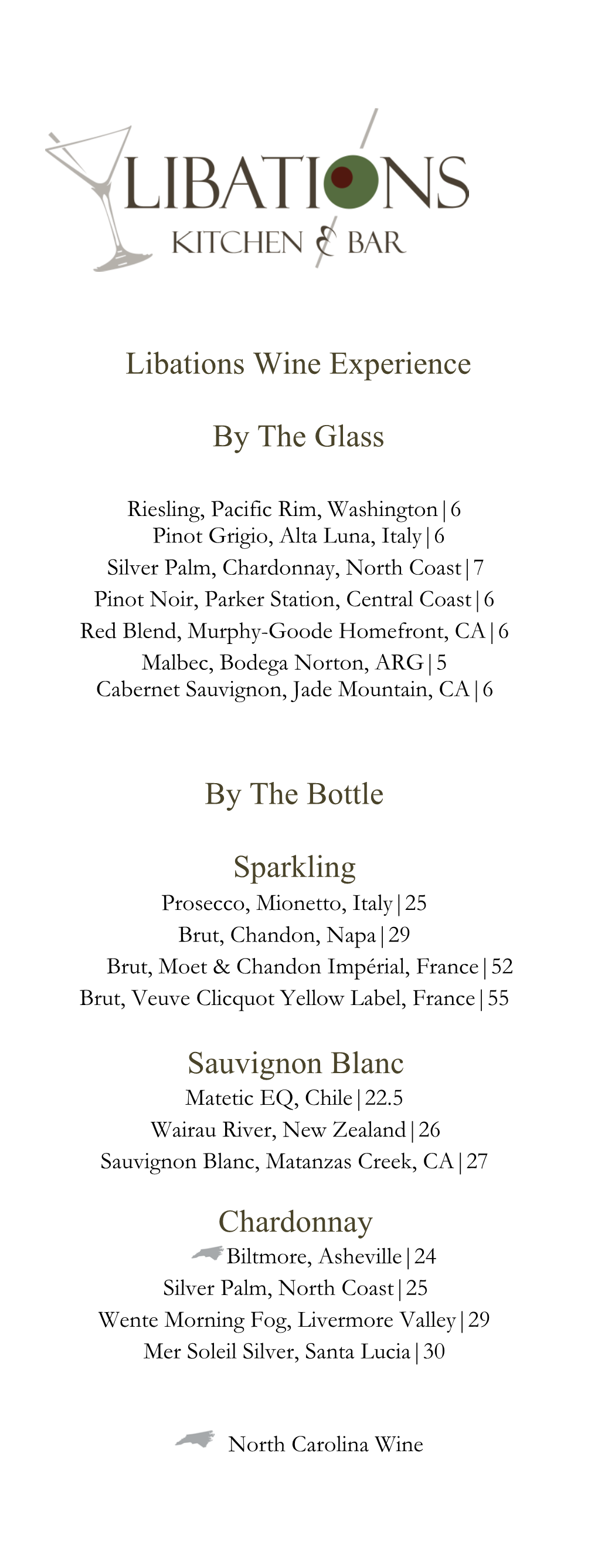 Libations Wine Experience by the Glass by the Bottle Sparkling