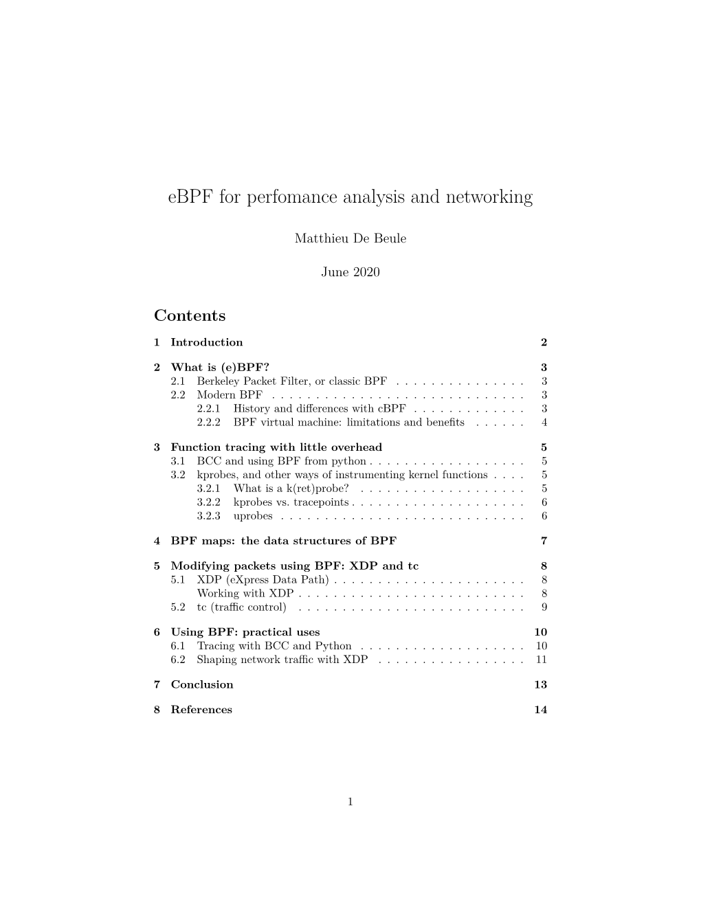 Ebpf for Perfomance Analysis and Networking