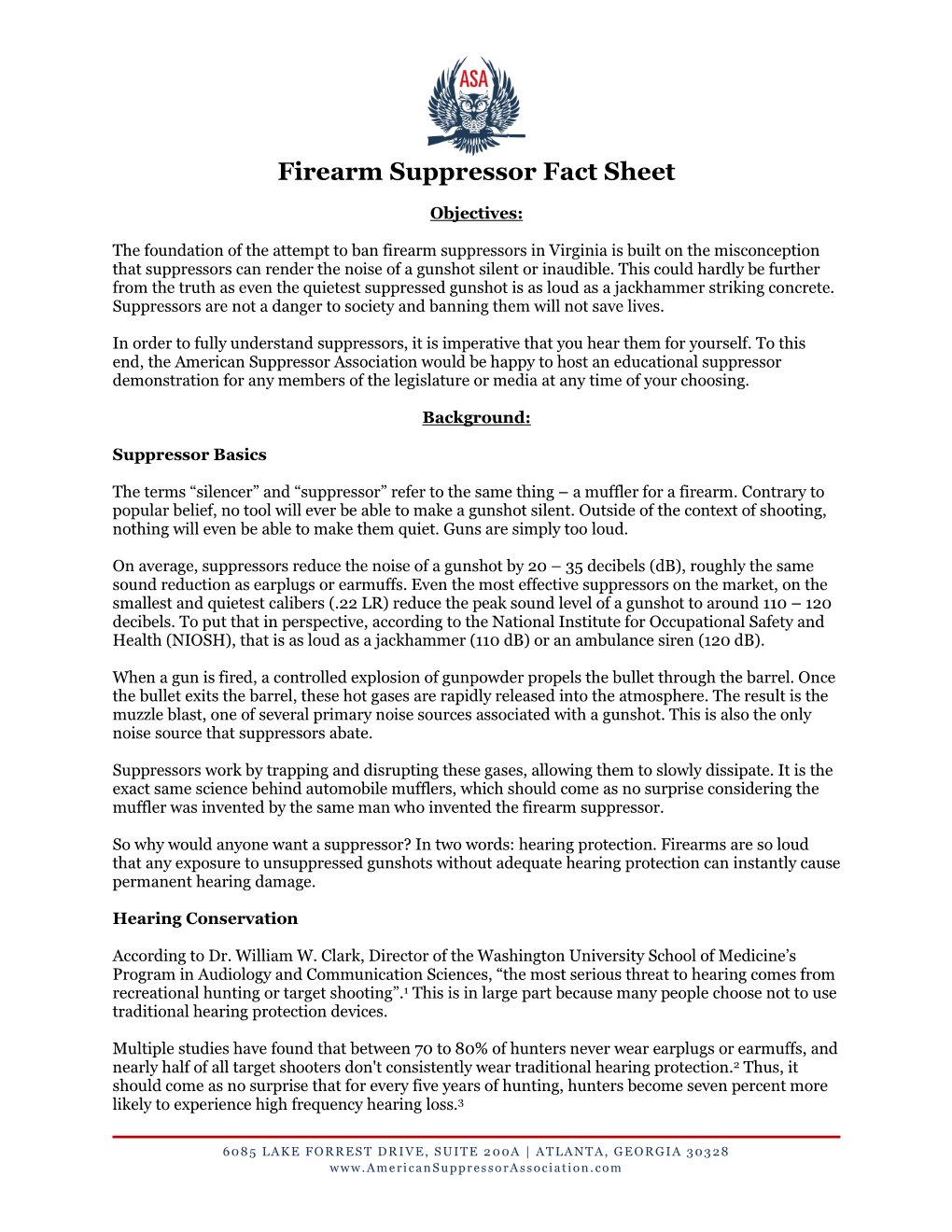 Firearm Suppressor Fact Sheet