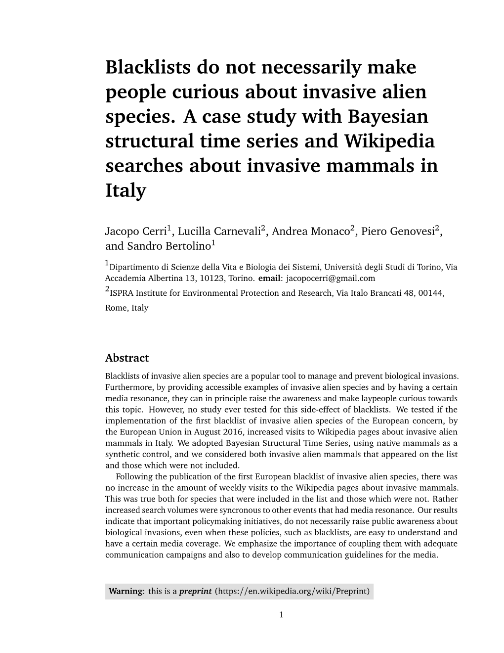 Blacklists Do Not Necessarily Make People Curious About Invasive Alien Species