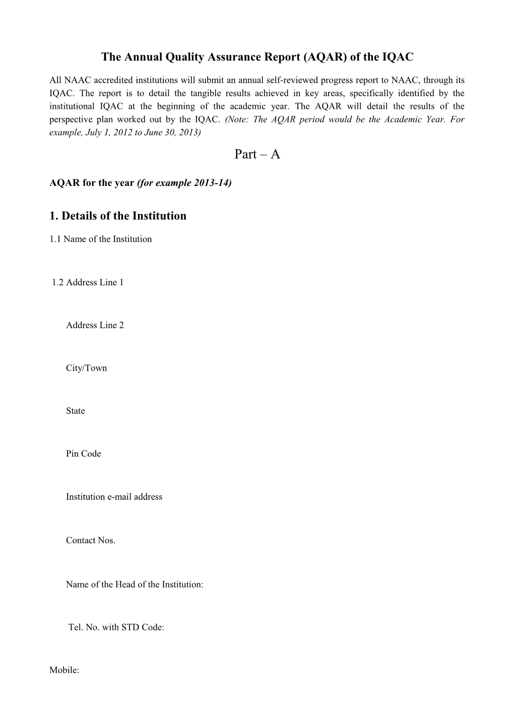 The Annual Quality Assurance Report (AQAR) of the IQAC s6