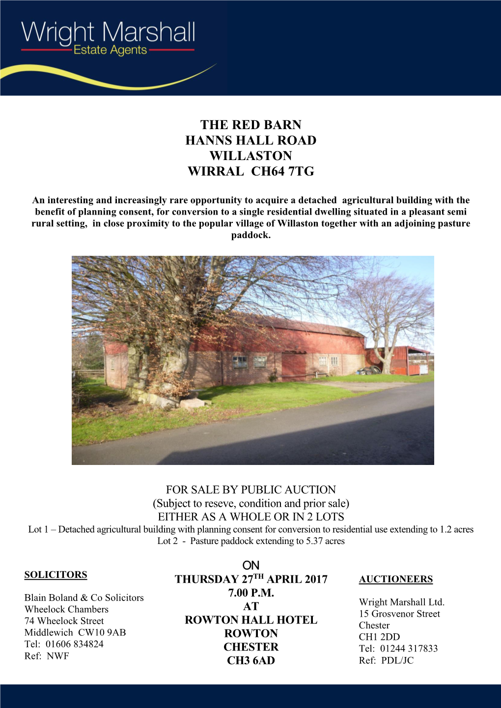 The Red Barn Hanns Hall Road Willaston Wirral Ch64 7Tg