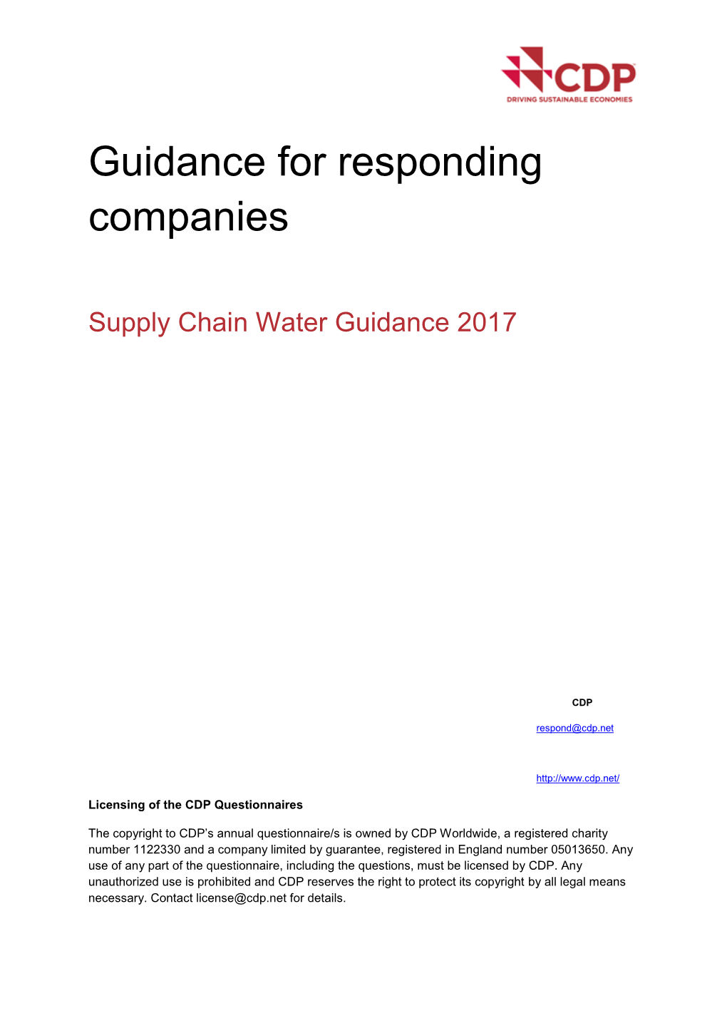 Guidance for Responding Companies