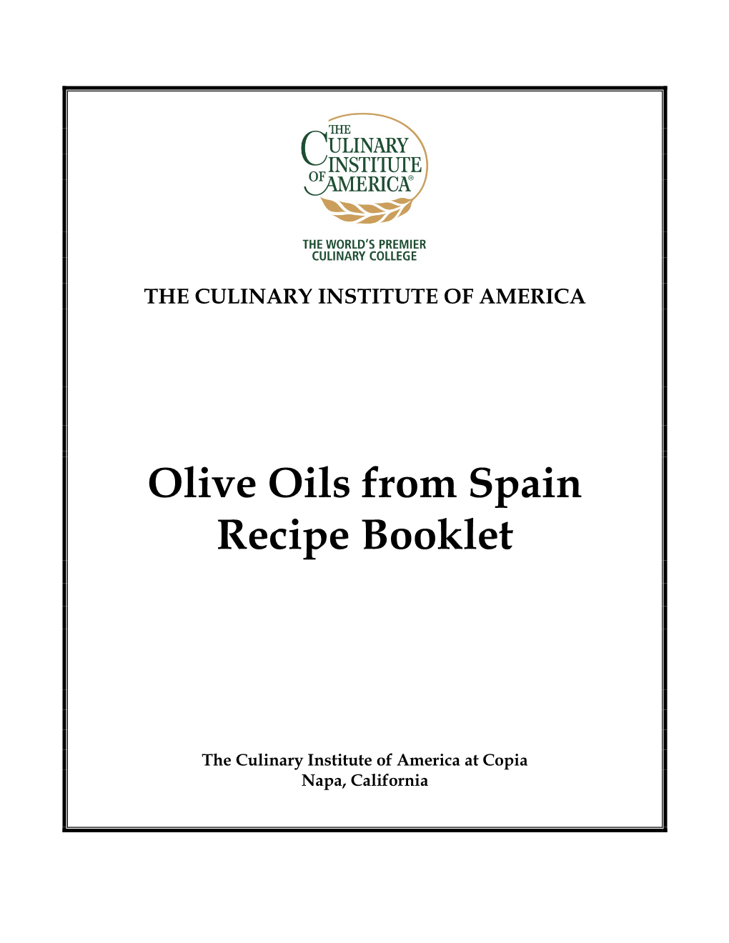 Olive Oils from Spain Recipe Booklet