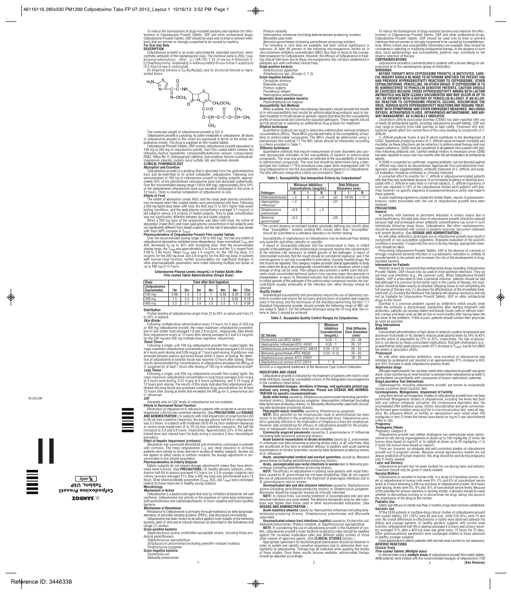 Cefpodoxime Tabs FP 07-2013 Layout 1 10/16/13 3:52 PM Page 1