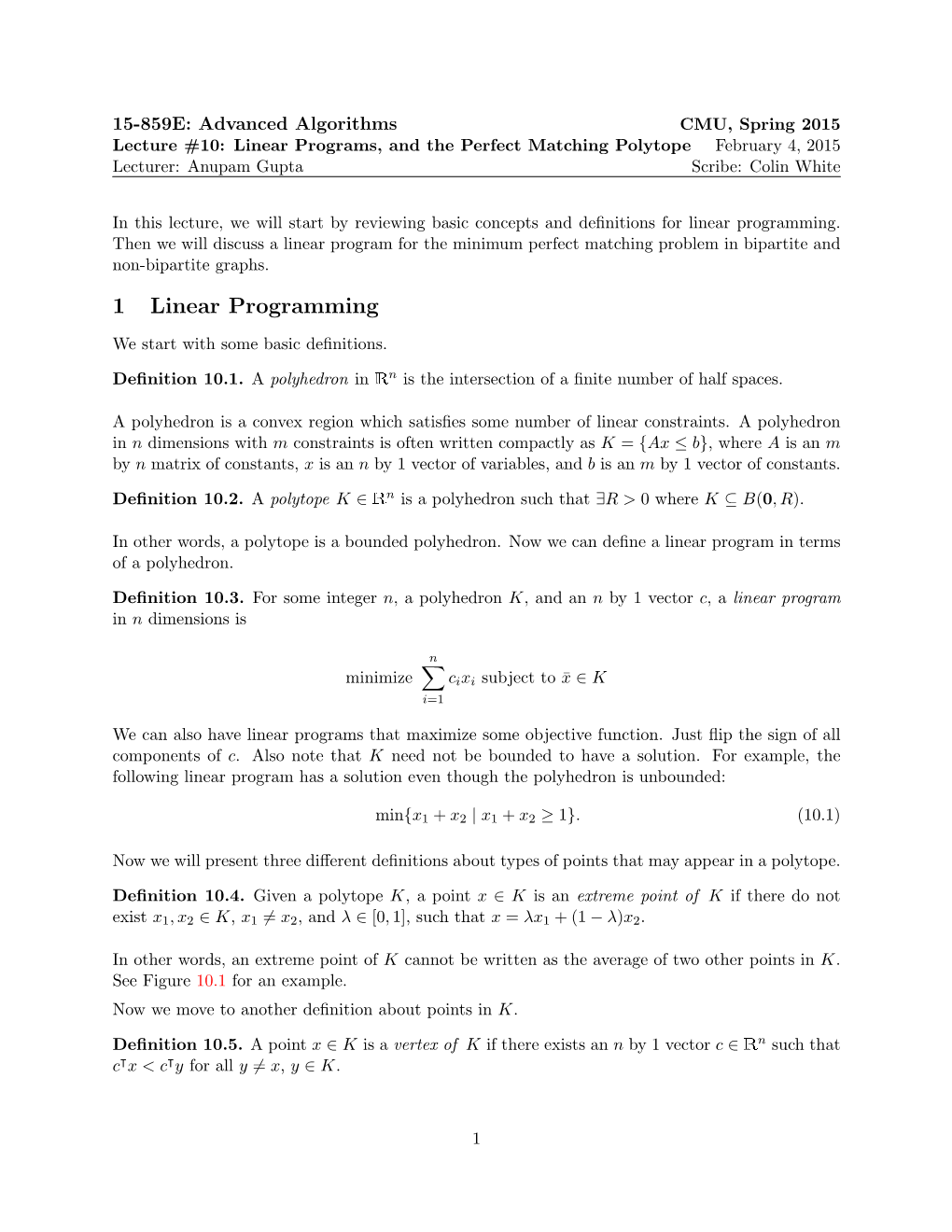 1 Linear Programming