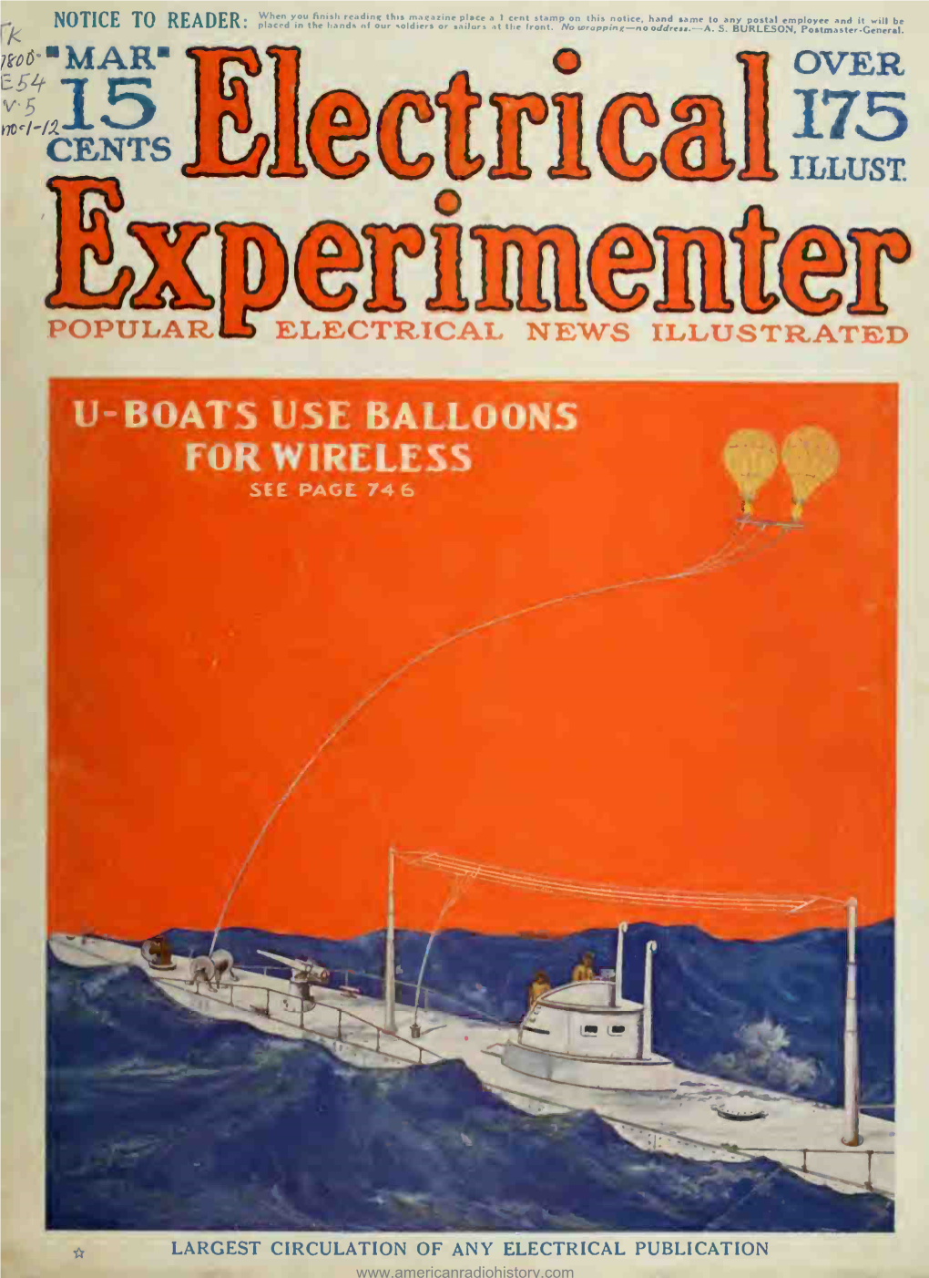 The ELECTRICAL EXPERIMENTER Is Puhtshl on the 15Th of Each Month St 2:13 Fulton Bons Cannot 1W Returned Videos Full Footage Has Been 'Minded