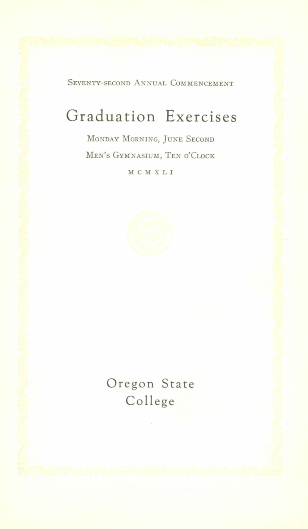 Graduation Exercises