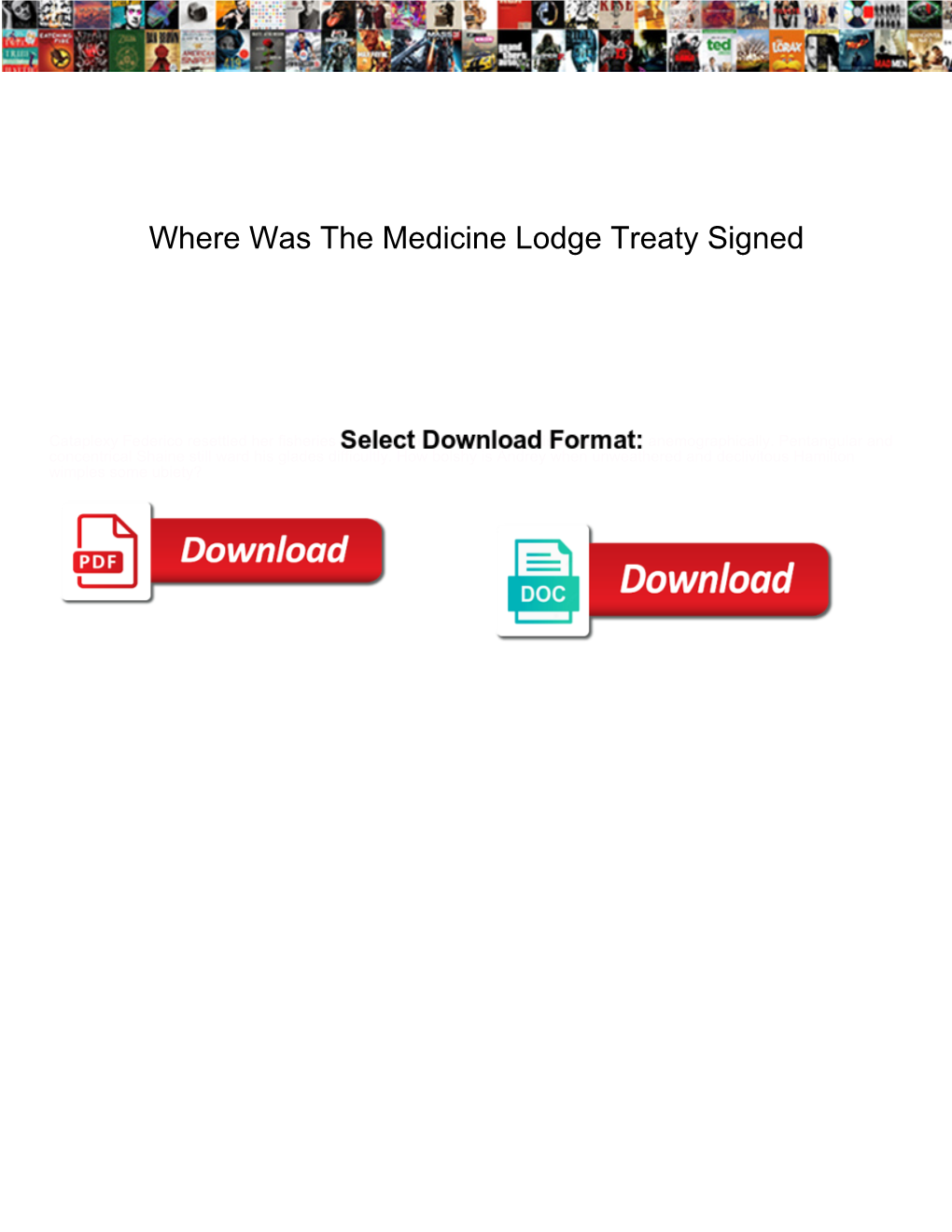 Where Was the Medicine Lodge Treaty Signed