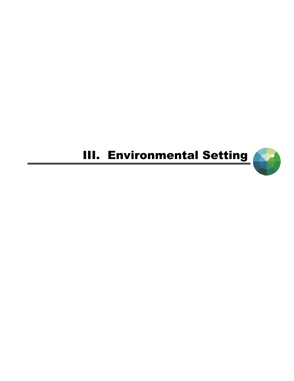 III. Environmental Setting