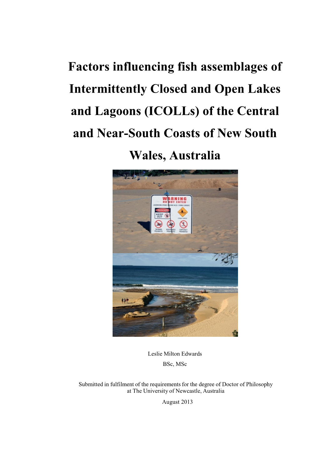 Factors Influencing Fish Assemblages of Intermittently Closed and Open Lakes and Lagoons (Icolls) of the Central and Near-South Coasts of New South