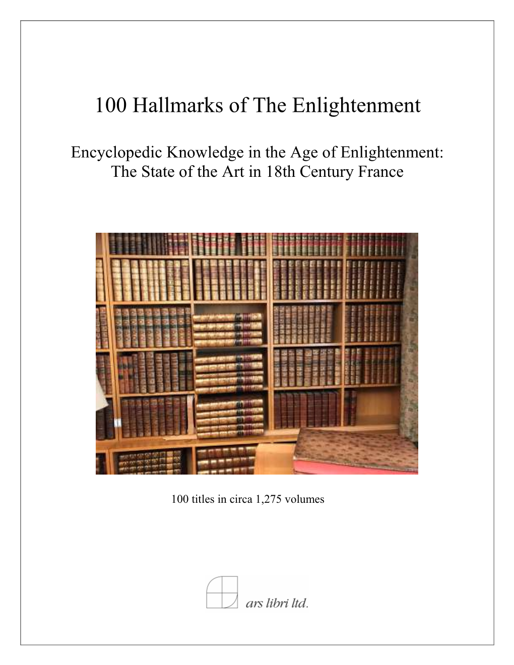 100 Hallmarks of the Enlightenment