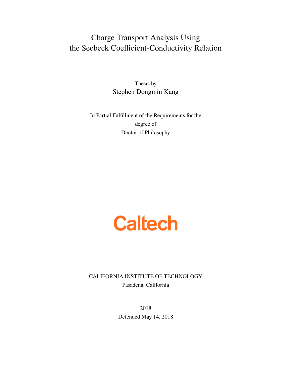 Charge Transport Analysis Using the Seebeck Coefficient-Conductivity