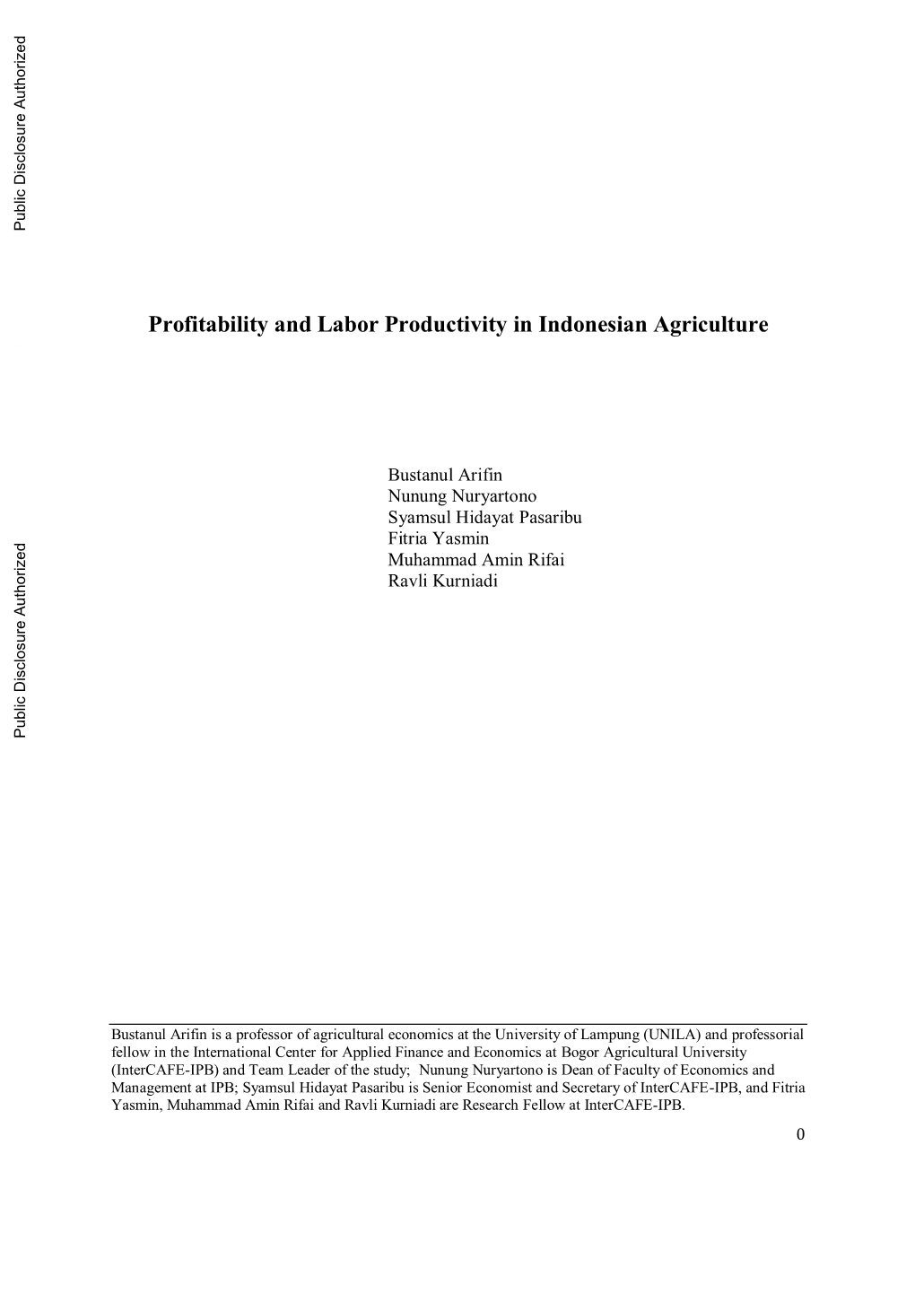 2. Labor Productivity in Agriculture