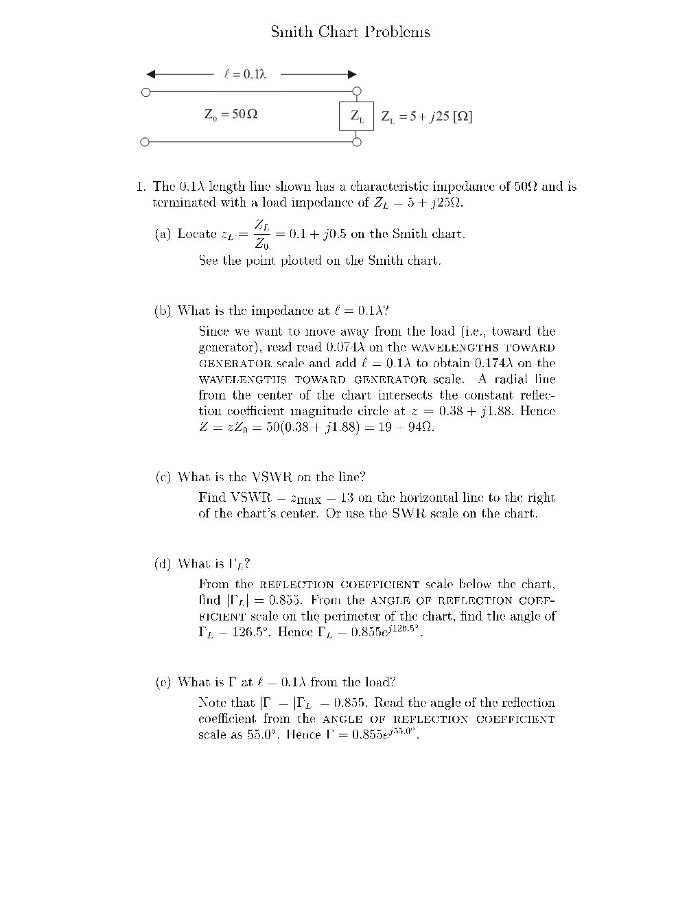 Smith Chart Problems