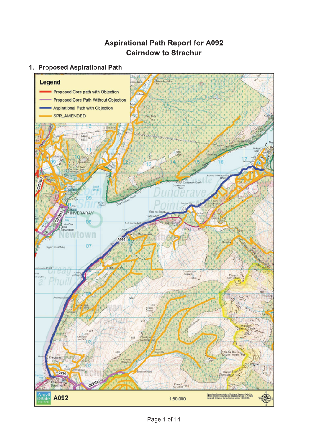 Aspirational Path Report for A092 Cairndow to Strachur