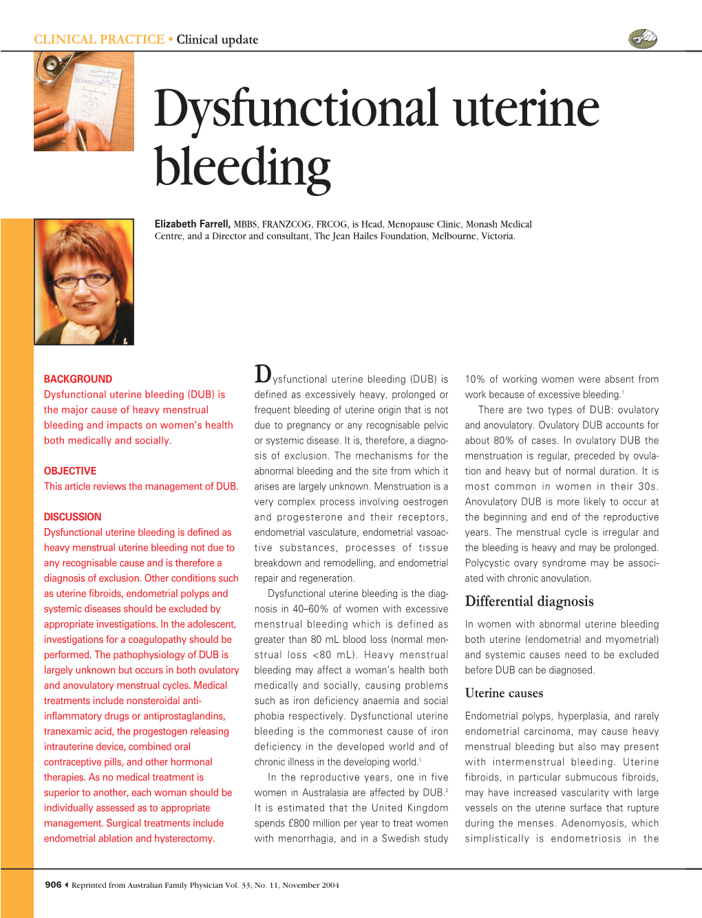 Dysfunctional Uterine Bleeding