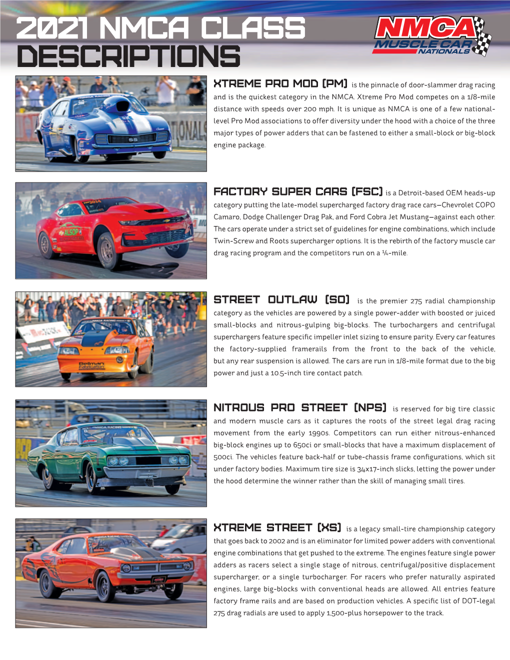 2021 Nmca Class Descriptions