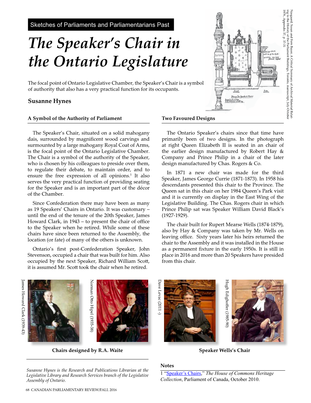 The Speaker's Chair in the Ontario Legislature