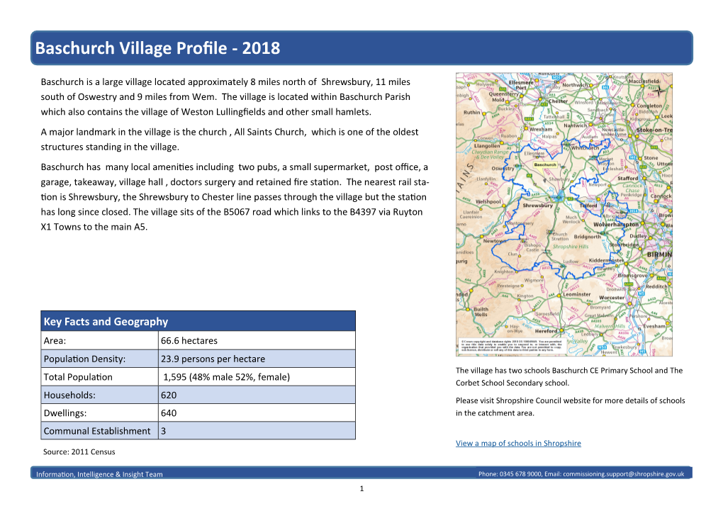 Baschurch Village Profile - 2018