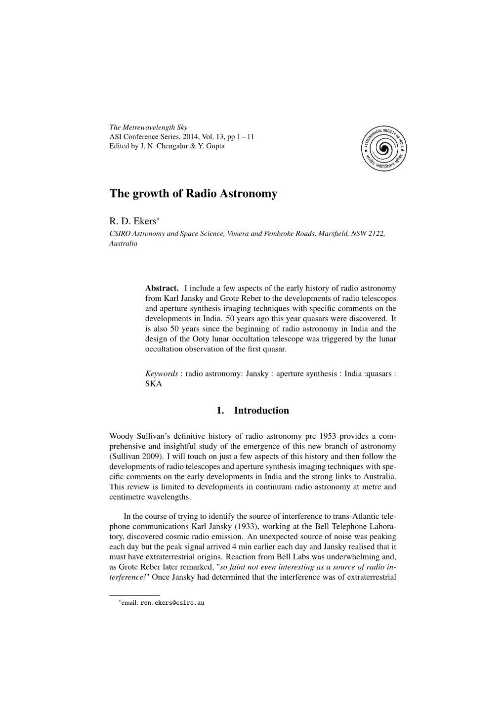 The Growth of Radio Astronomy