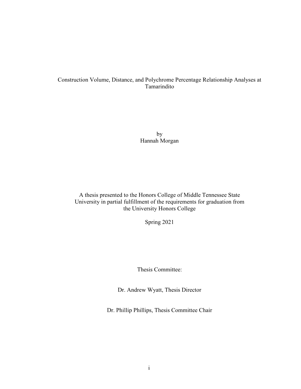 I Construction Volume, Distance, and Polychrome Percentage