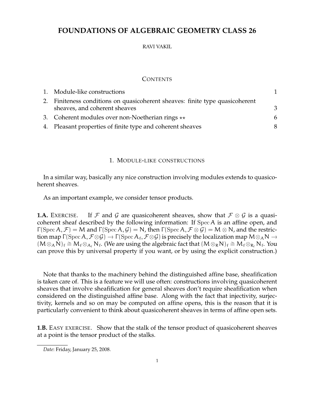 Foundations of Algebraic Geometry Class 26