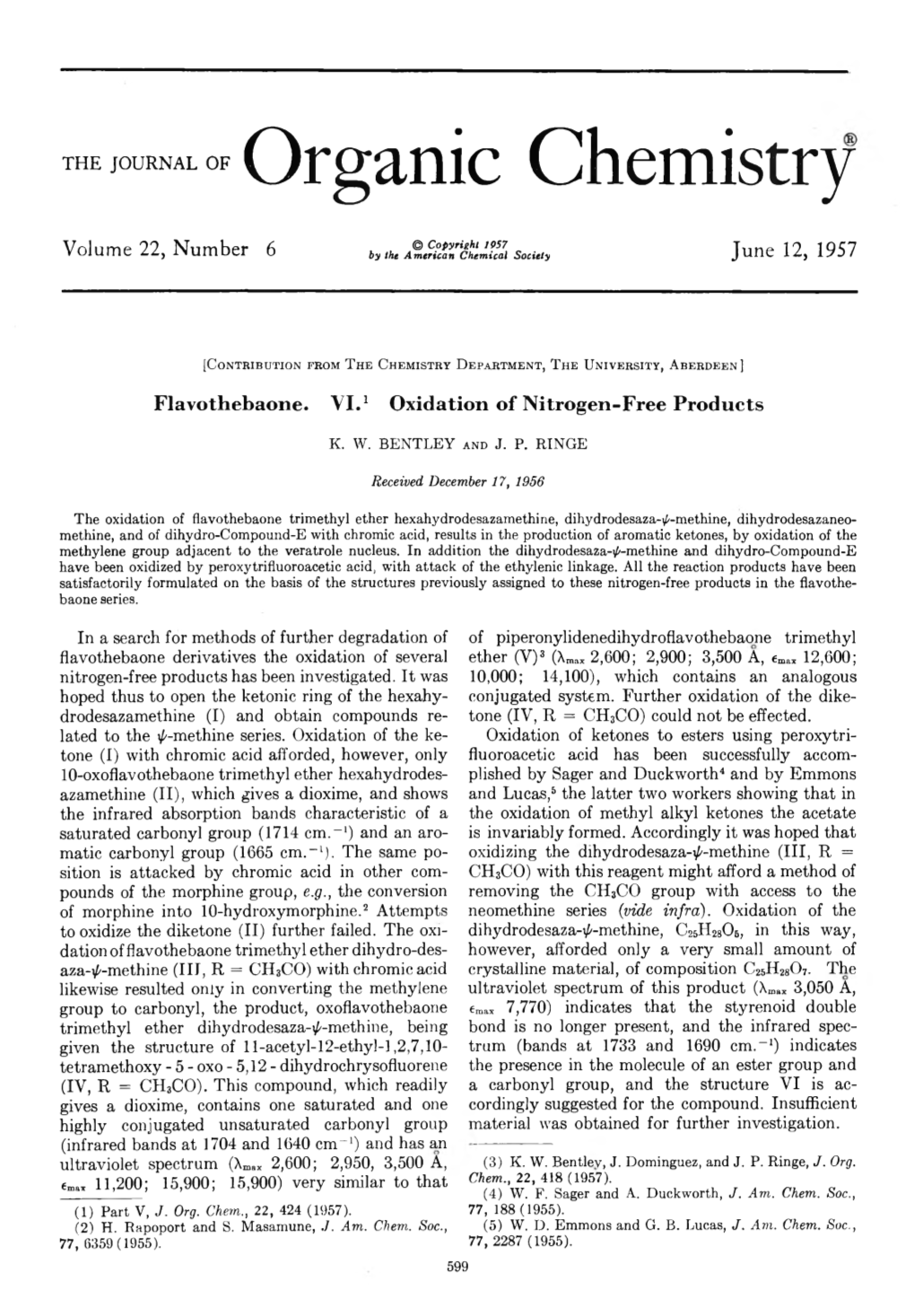 The Journal of Organic Chemistry 1957 Volume.22 No.6