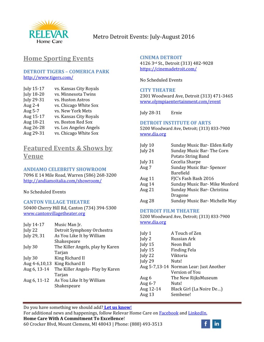 Home Sporting Events Featured Events & Shows by Venue