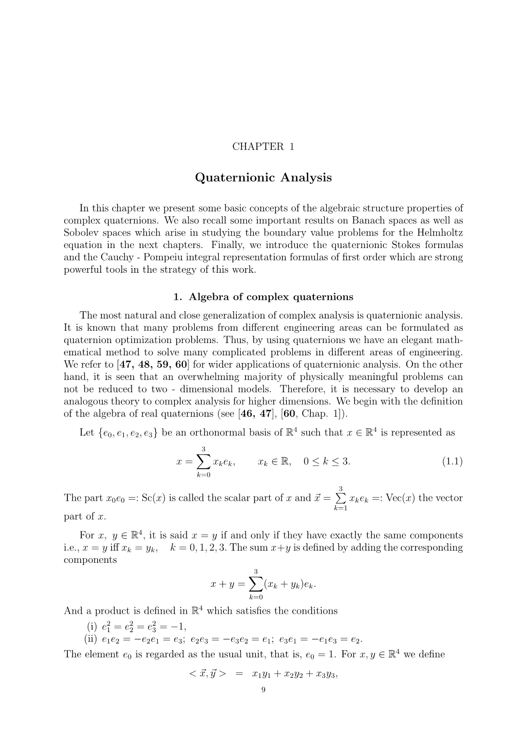 Quaternionic Analysis