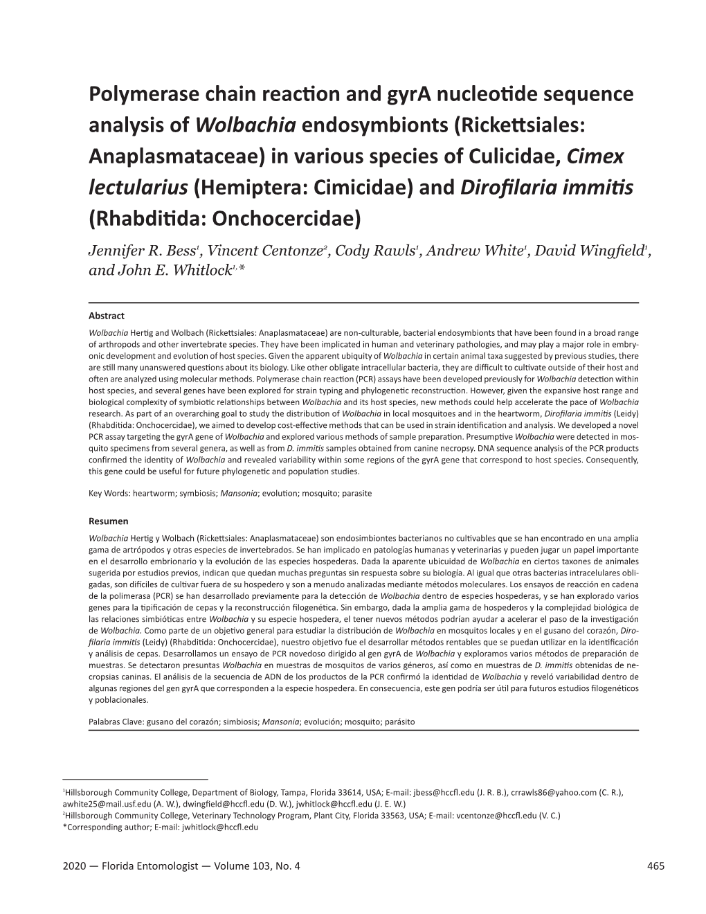 Polymerase Chain Reaction and Gyra Nucleotide