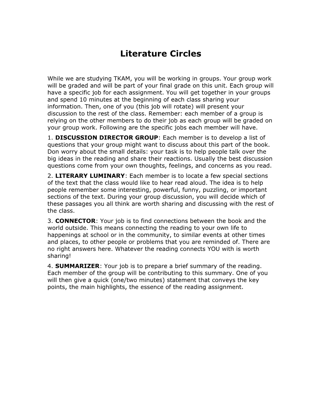 Literature Circles