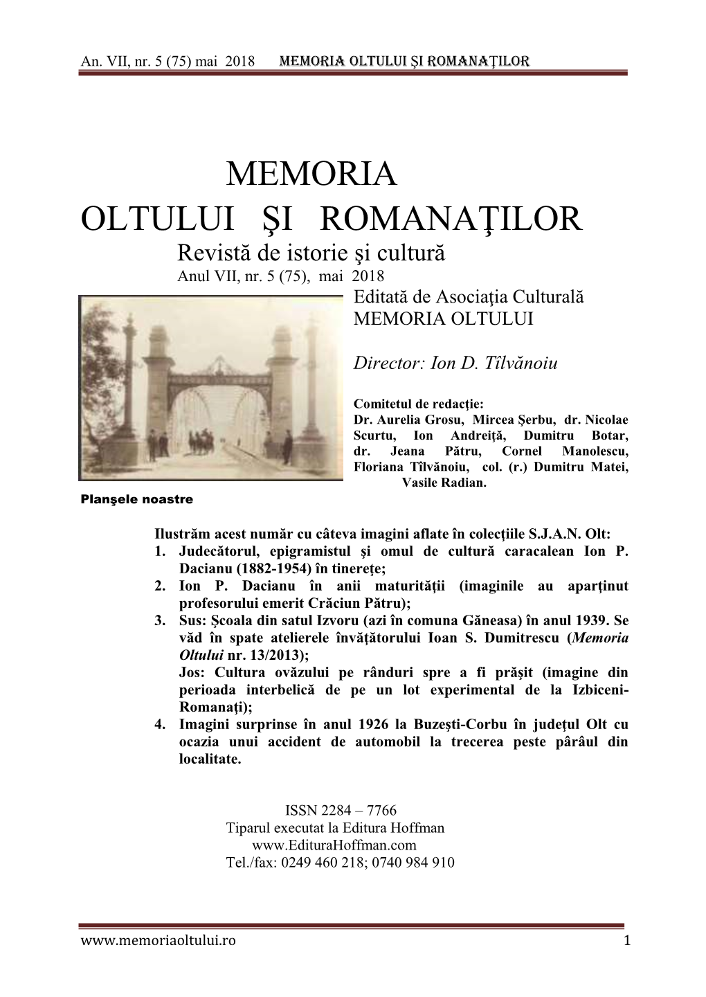 Memoria Oltului Şi Romanaţilor