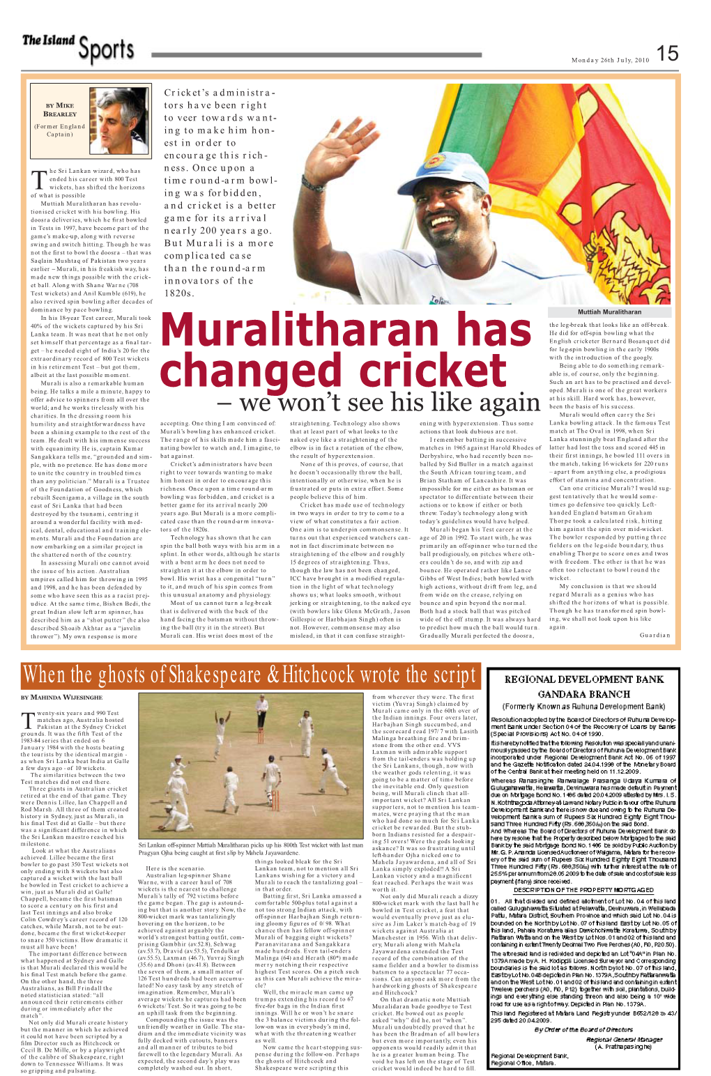 Muralitharan Has Changed Cricket