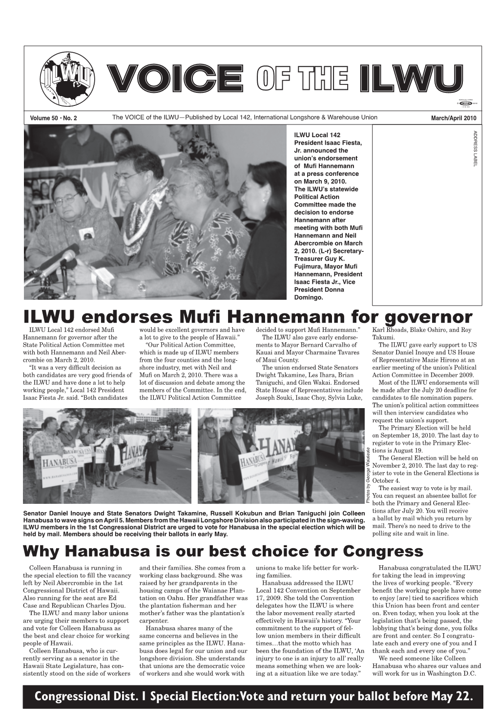 ILWU Endorses Mufi Hannemann for Governor
