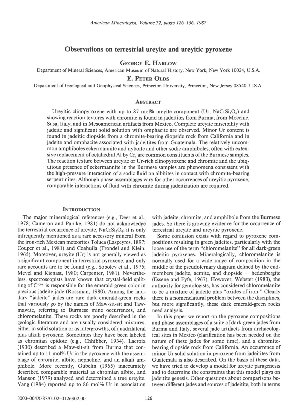 Observations on Terrestrial Ureyite and Ureyitic Pyroxene